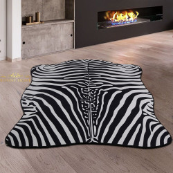 Bonny Home Ultrasoft Zebra Siyah & Beyaz Dekoratif Post Halı Yolluk Kaymaz Tabanlı